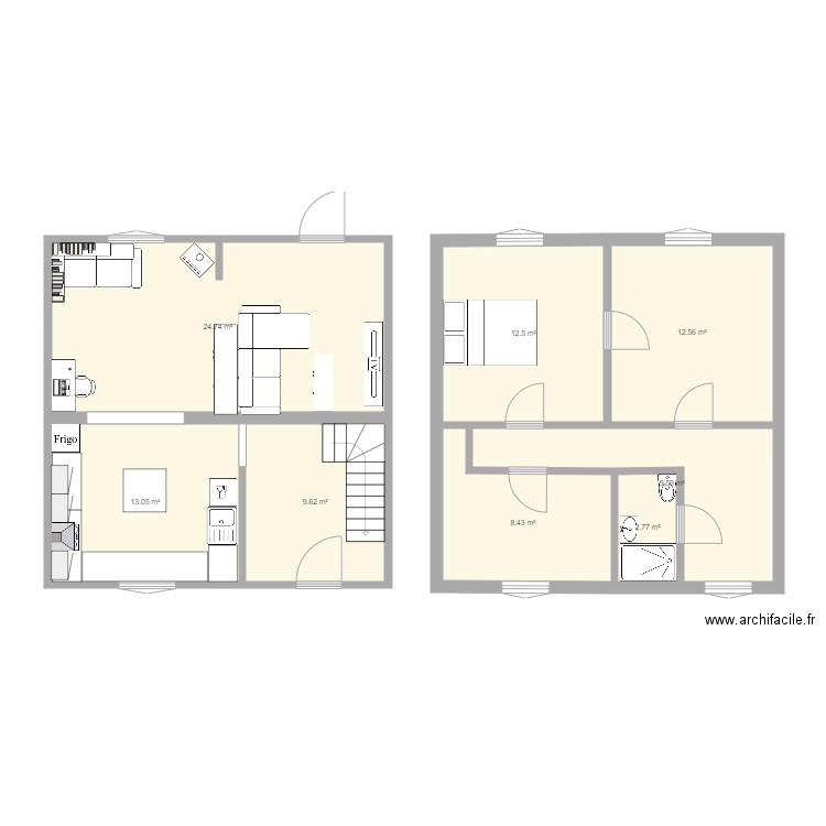 RDC maison projection. Plan de 0 pièce et 0 m2
