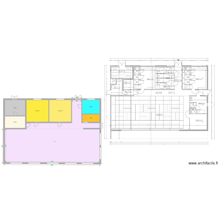 dojo 1. Plan de 7 pièces et 366 m2