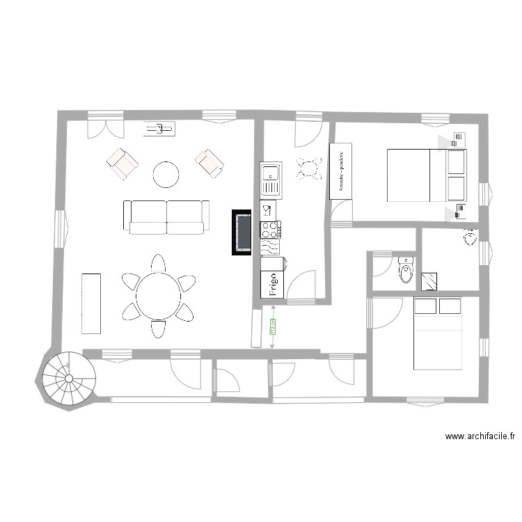 RDC PAVILLON DE CHASSE rez de jardin. Plan de 0 pièce et 0 m2
