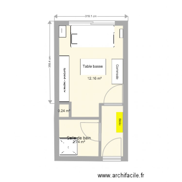 Studette final. Plan de 0 pièce et 0 m2