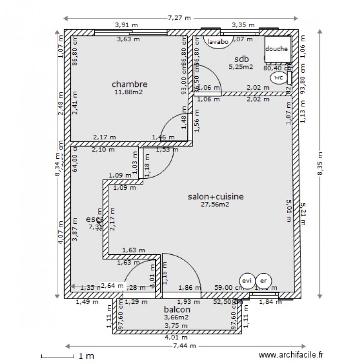 etage. Plan de 0 pièce et 0 m2