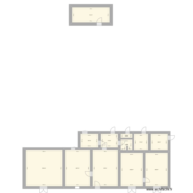 Plan d'origine. Plan de 12 pièces et 208 m2