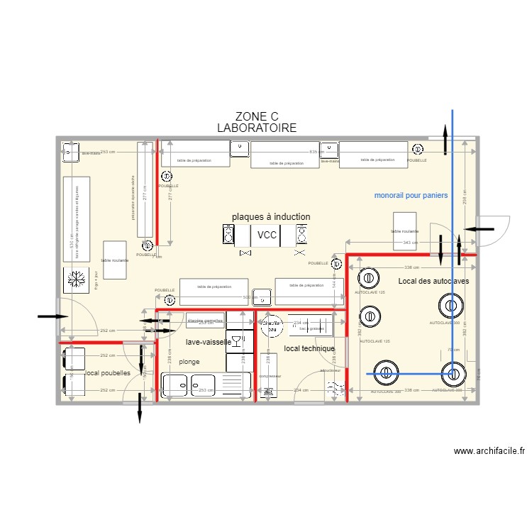 LABORATOIRE   aménagement ZONE C rev 23 oct 18 coté. Plan de 0 pièce et 0 m2