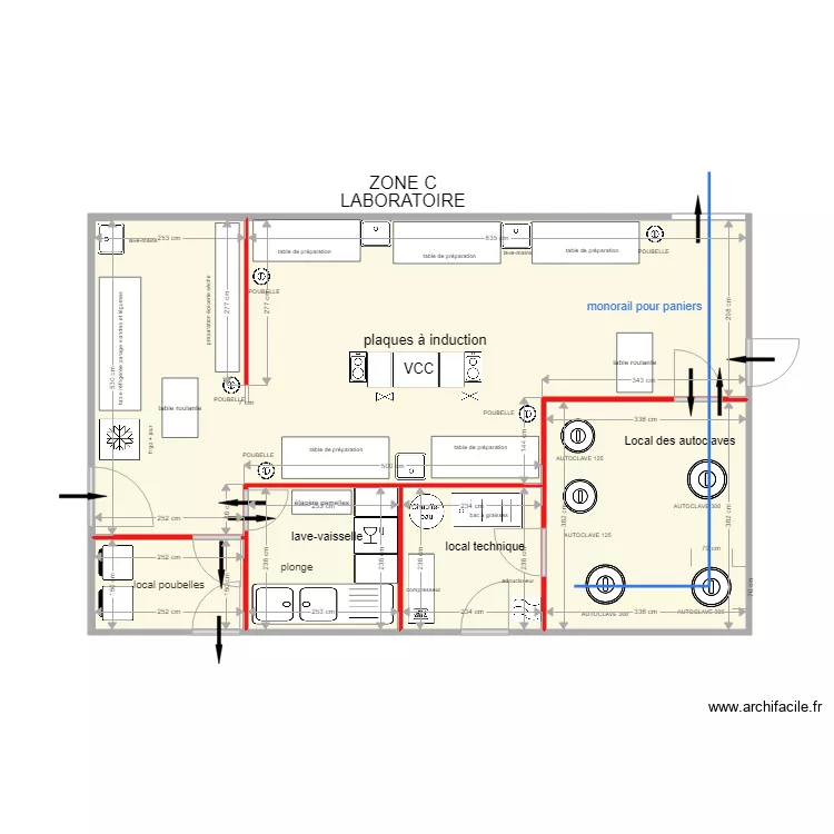 LABORATOIRE   am&eacute;nagement ZONE C rev 23 oct 18 cot&eacute;. Plan de 