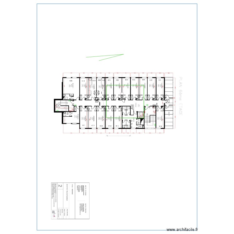 Implantation des colonnes sur plan 7ème. Plan de 0 pièce et 0 m2