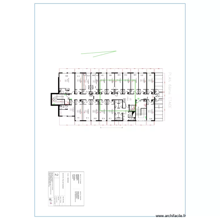 Implantation des colonnes sur plan 7&egrave;me. Plan de 