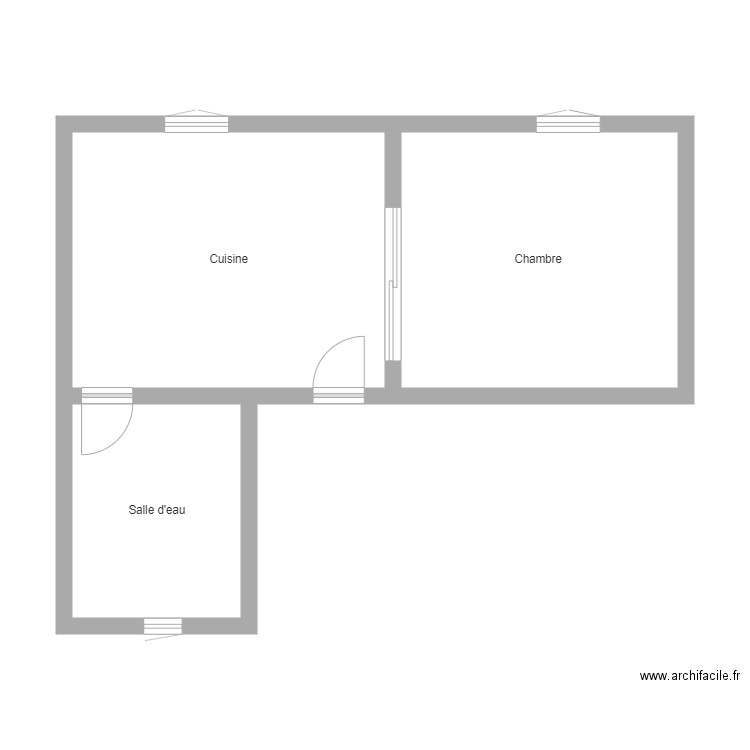 350601430. Plan de 3 pièces et 46 m2