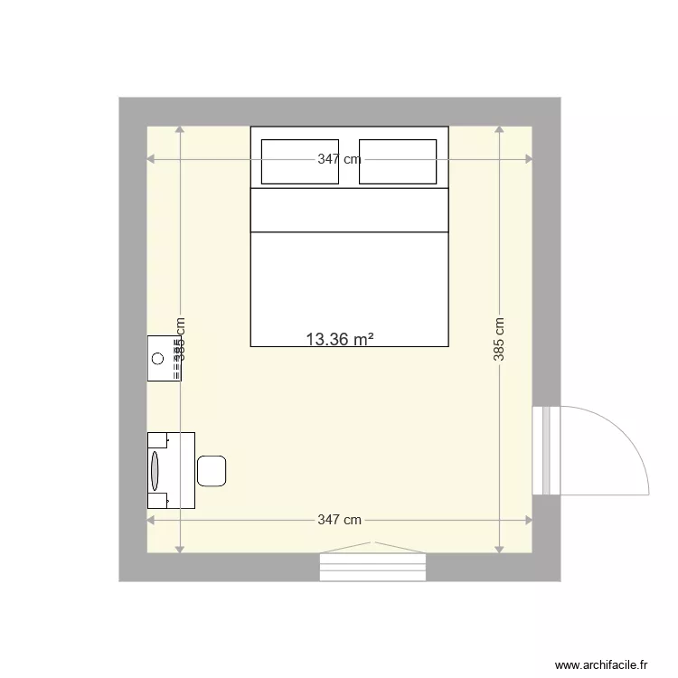 chambre principale. Plan de 