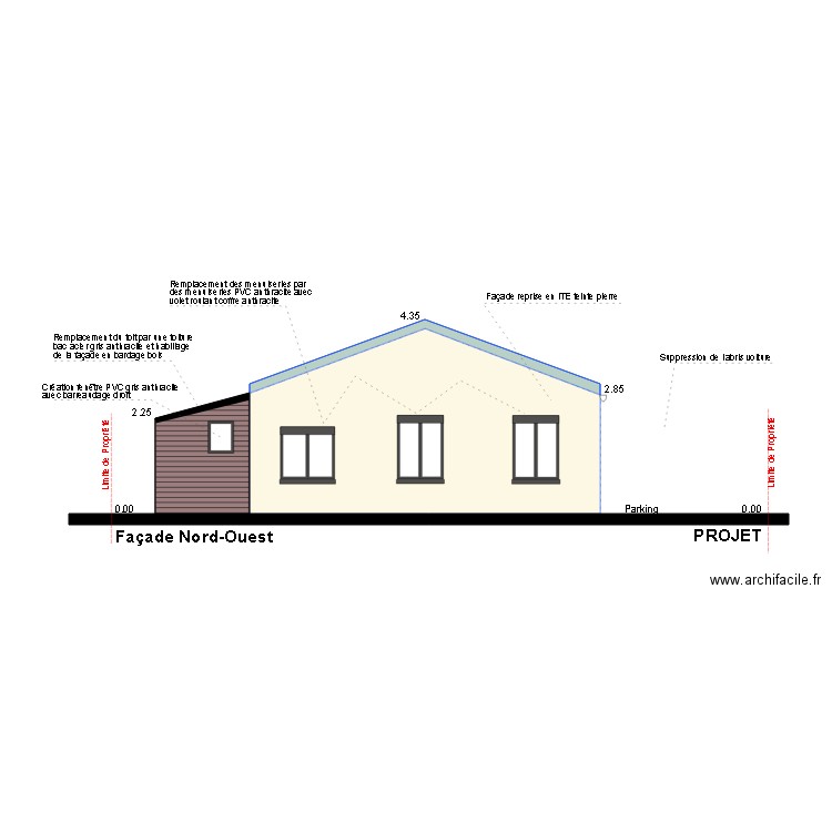 FACADE Nord Ouest Projet 2. Plan de 0 pièce et 0 m2