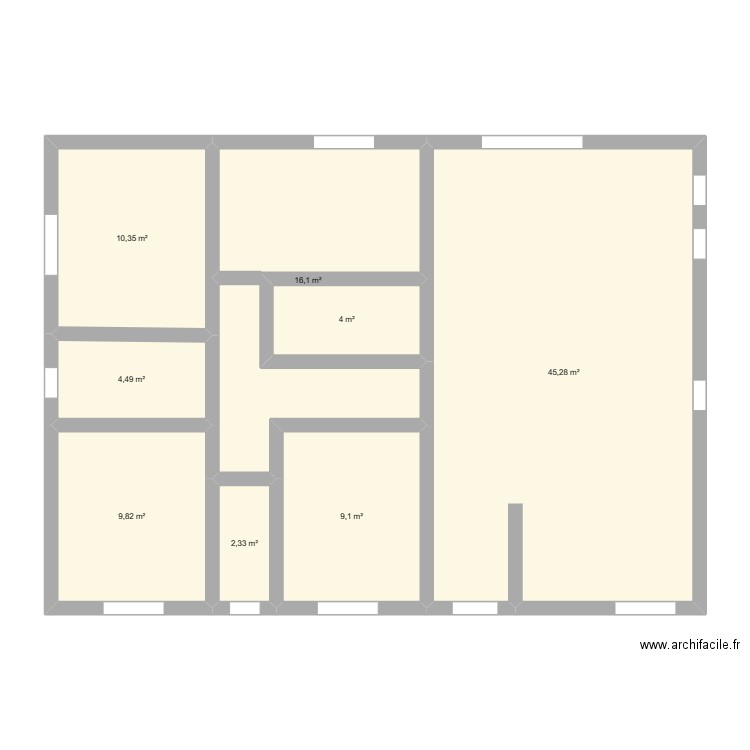 MAISON FFGH. Plan de 8 pièces et 101 m2