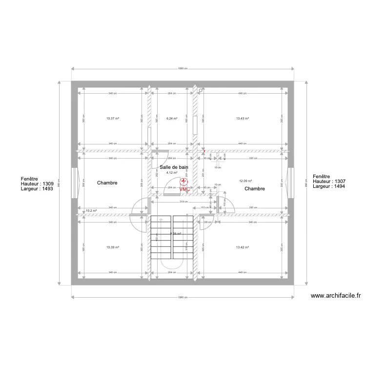 plan maison &eacute;tage cote menuiserie. Plan de 