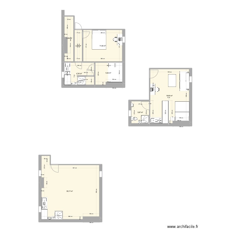 Projet MtR. Plan de 8 pièces et 84 m2