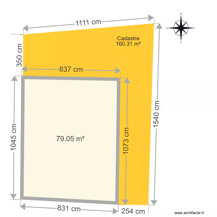 plan cadastre maison avec cote. Plan de 
