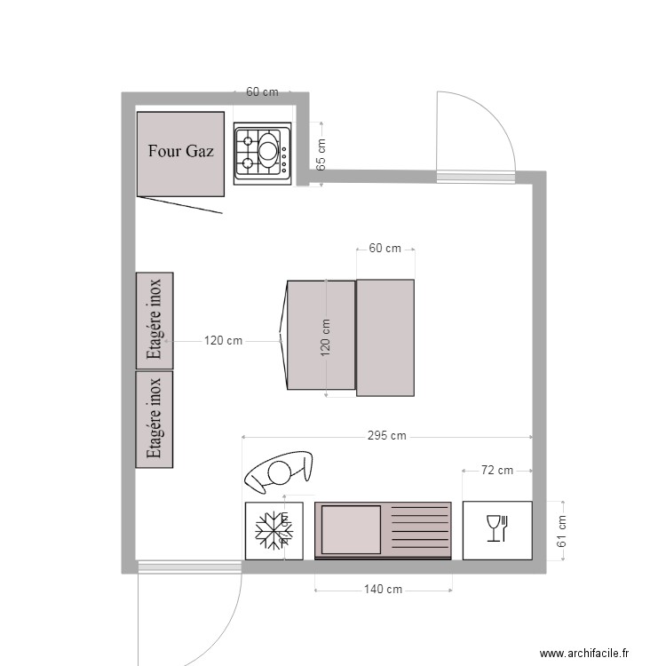 Jardin Hélan Cuisine salle réception 1. Plan de 0 pièce et 0 m2