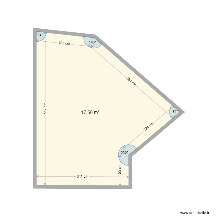 asseo. Plan de 1 pièce et 18 m2