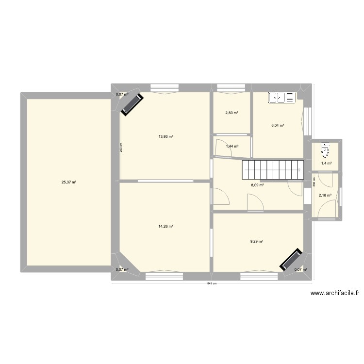 Chaville N+1_existant+extension. Plan de 0 pièce et 0 m2