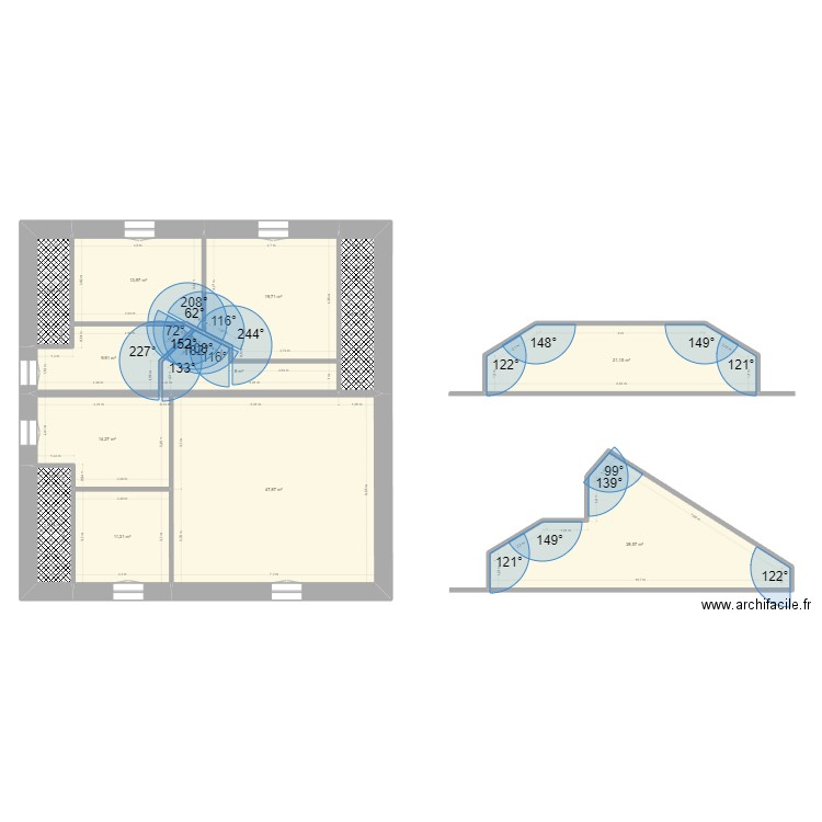 Mervier. Plan de 19 pièces et 325 m2