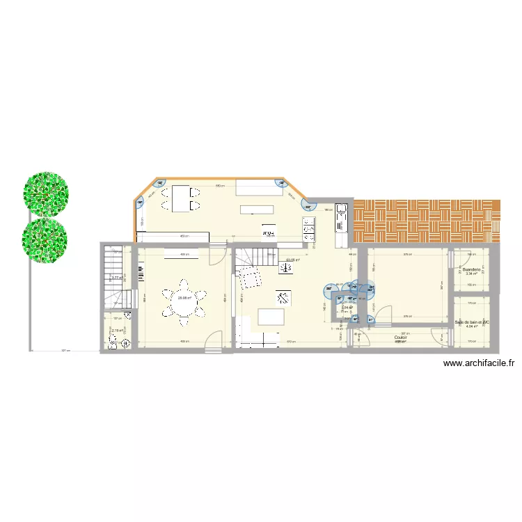 Triqueville cuisine v&eacute;randa version C&eacute;line. Plan de 