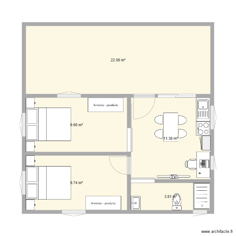 plan pour 40m2 numero acces handicapés. Plan de 0 pièce et 0 m2