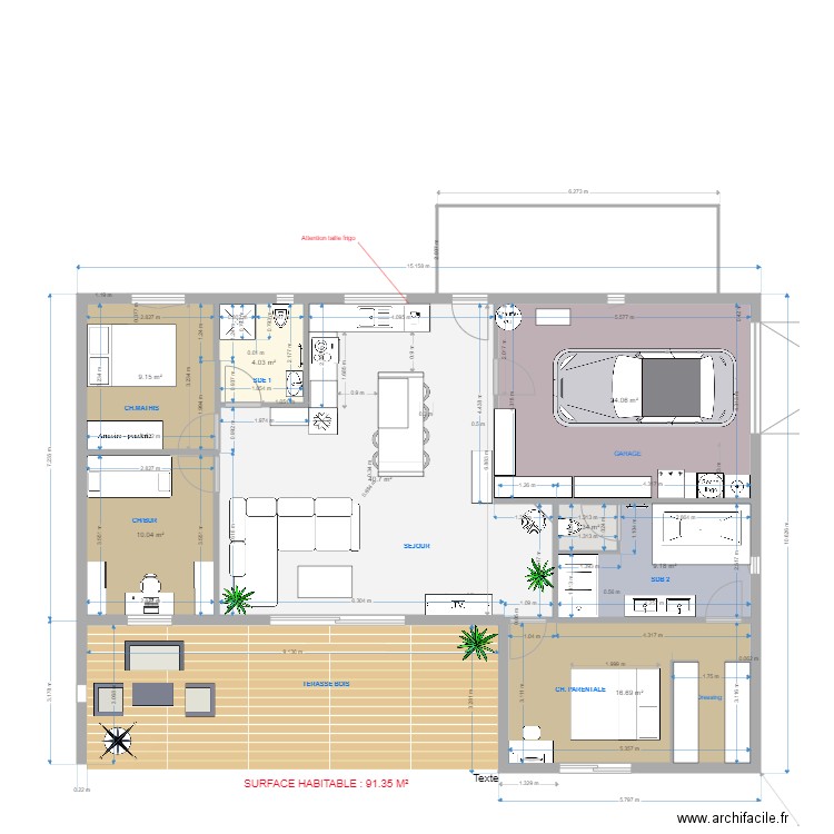 CUISINE HERAUD 3. Plan de 8 pièces et 115 m2