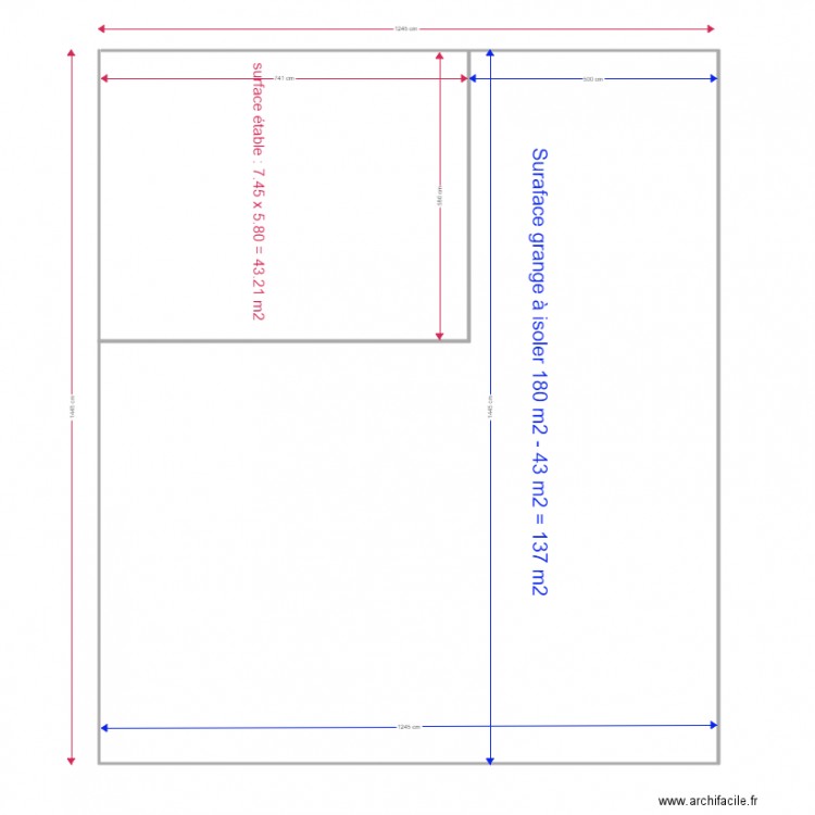 Isolation grange. Plan de 0 pièce et 0 m2