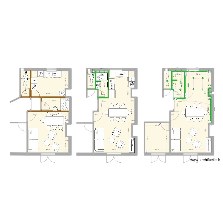 appart st castv3_partagé. Plan de 14 pièces et 99 m2