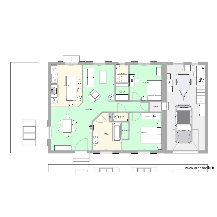 Plan définitif. Plan de 12 pièces et 112 m2