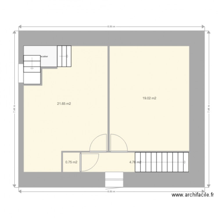 Etage chambres 2 et 3. Plan de 0 pièce et 0 m2