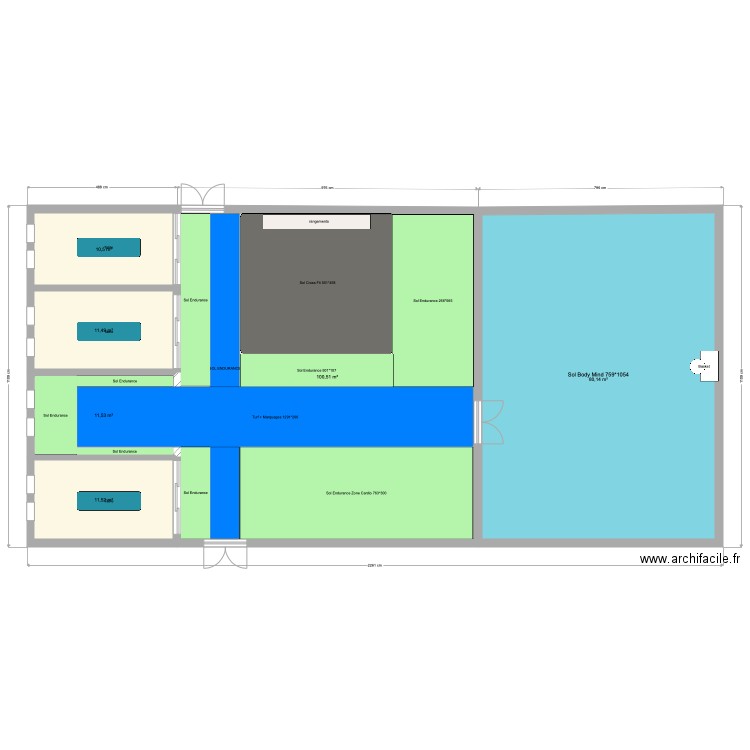 Salle de gym Version Sols Pavigym. Plan de 0 pièce et 0 m2