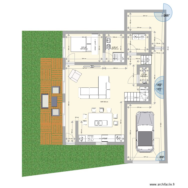 nnnn. Plan de 5 pièces et 90 m2