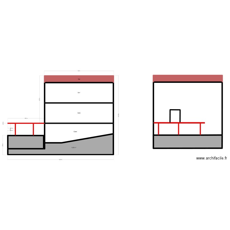 Coupe Sud. Plan de 0 pièce et 0 m2