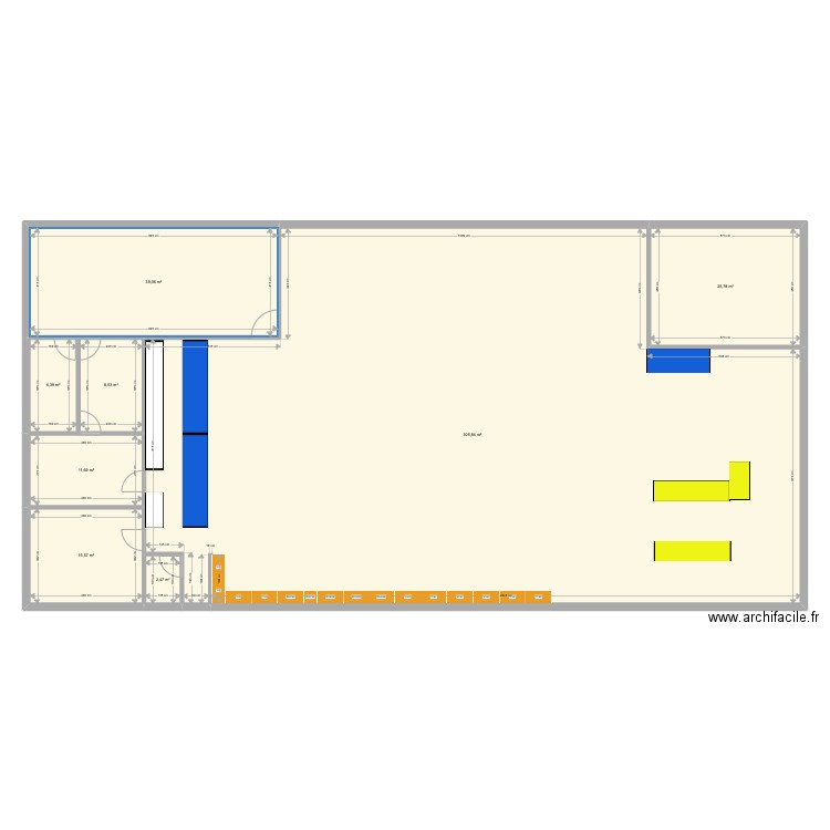 Plan Magasin Saint-Georges - Rénovation Mars 2023. Plan de 8 pièces et 415 m2