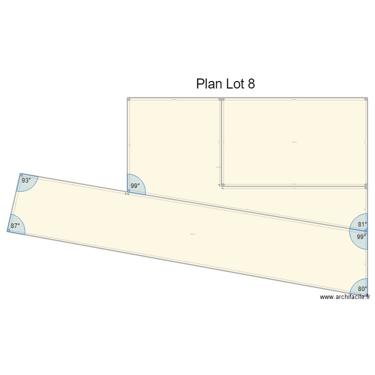Plan hangar Lot 8. Plan de 3 pièces et 942 m2