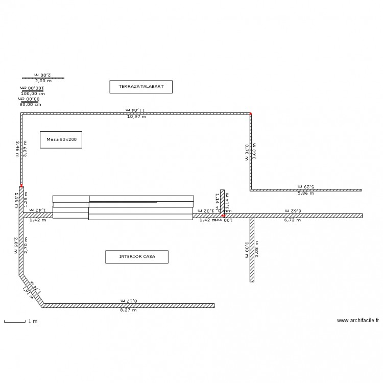 Terraza. Plan de 0 pièce et 0 m2