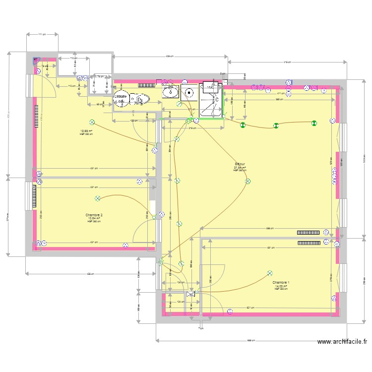 CHEMINADE Appt V7 modif ELEC. Plan de 0 pièce et 0 m2