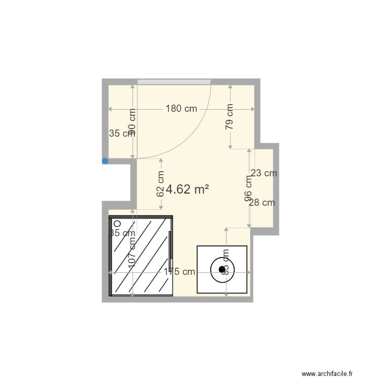 SdB. Plan de 0 pièce et 0 m2