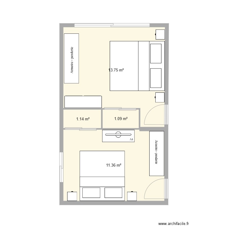 B  Chambre 2. Plan de 0 pièce et 0 m2