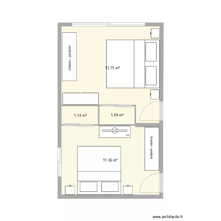 B  Chambre 2. Plan de 