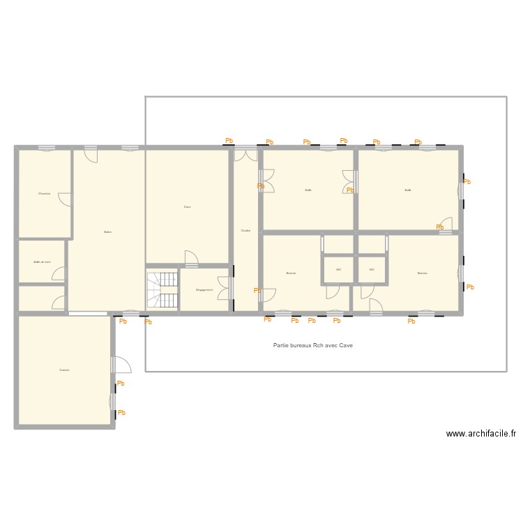 Croquis MANGEMATIN partie bureaux et cave. Plan de 0 pièce et 0 m2