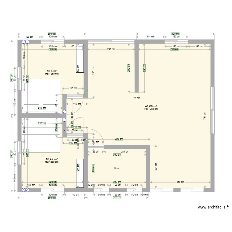 maison f2 p. Plan de 4 pièces et 68 m2