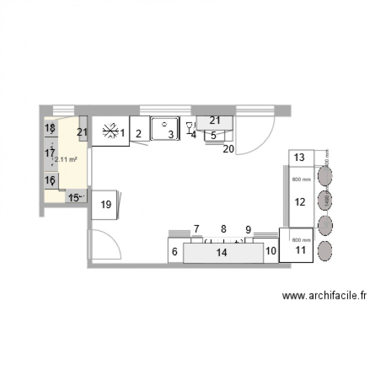 LUCY cuisine numérotée. Plan de 0 pièce et 0 m2