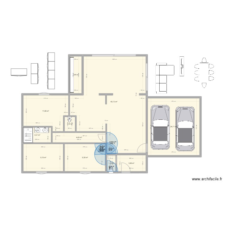 PLAN Pytoune ALOES 2. Plan de 11 pièces et 122 m2