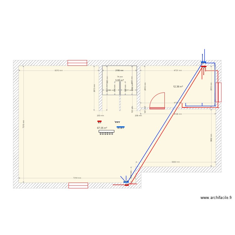 Sanitaire. Plan de 0 pièce et 0 m2