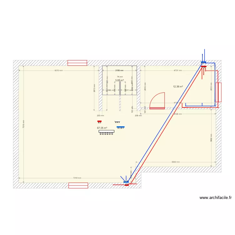 Sanitaire. Plan de 