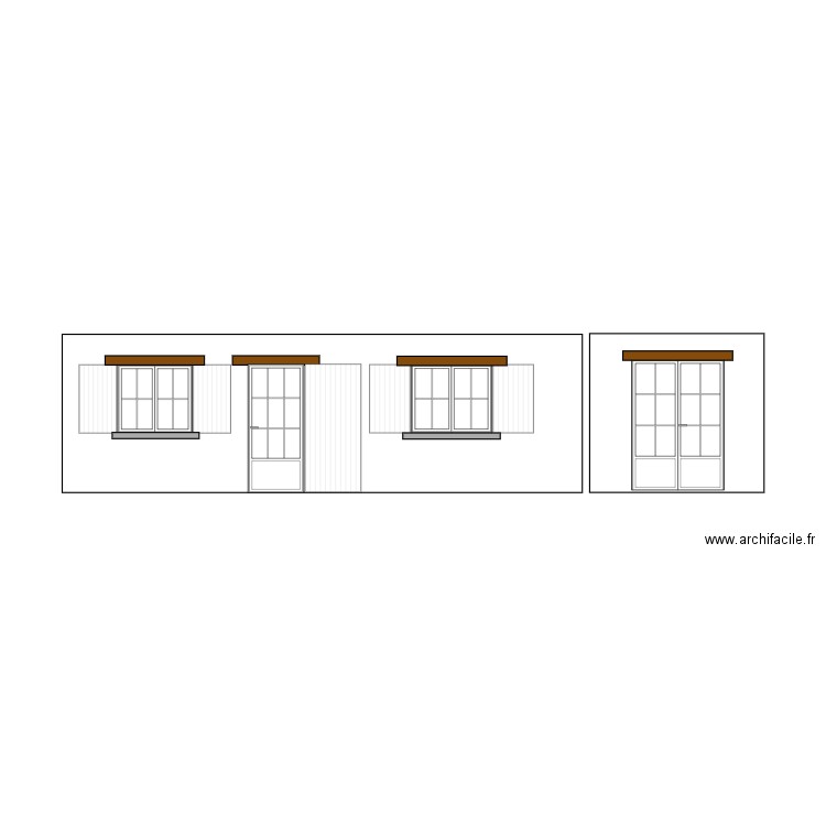 Facade sud Cible. Plan de 0 pièce et 0 m2