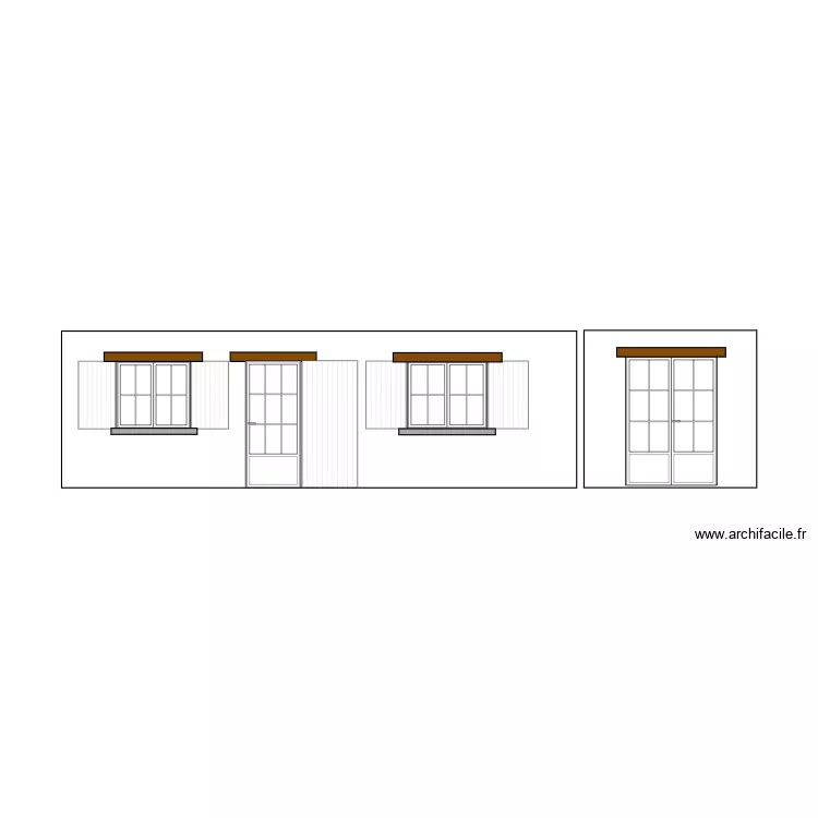 Facade sud Cible. Plan de 