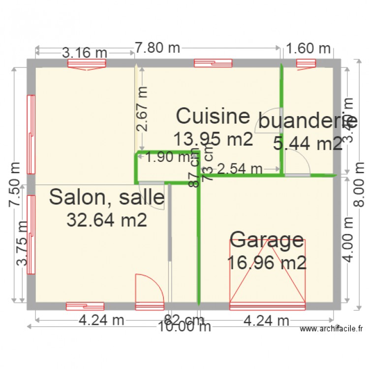 vue de dessu rdc officielle. Plan de 0 pièce et 0 m2