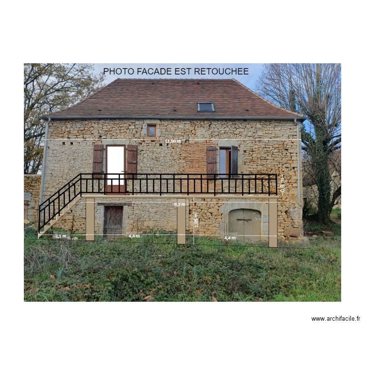 PHOTO FACADE EST  RETOUCHEE. Plan de 0 pièce et 0 m2