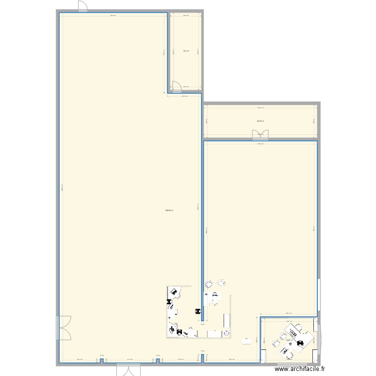 depot futur2. Plan de 4 pièces et 618 m2