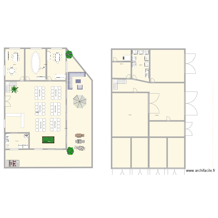 Base nautique . Plan de 9 pièces et 792 m2